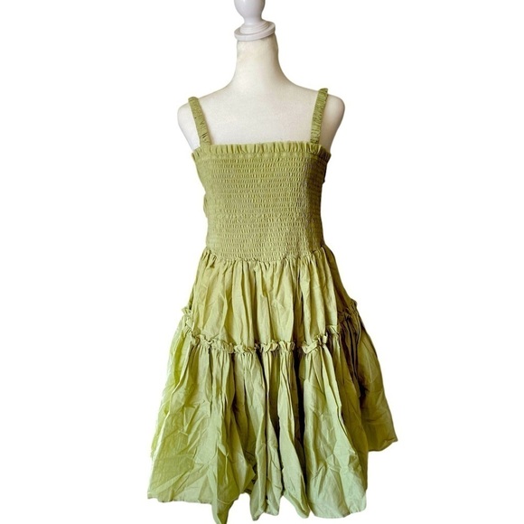 ASOS Design Crepey Green Fairycore Strappy Dress Size 10 NWOT Whimsigoth - Picture 1 of 9